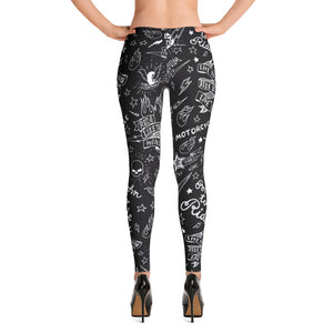 Born To Ride Old School Tattoo Style Womens Leggings – Legendary Cycles